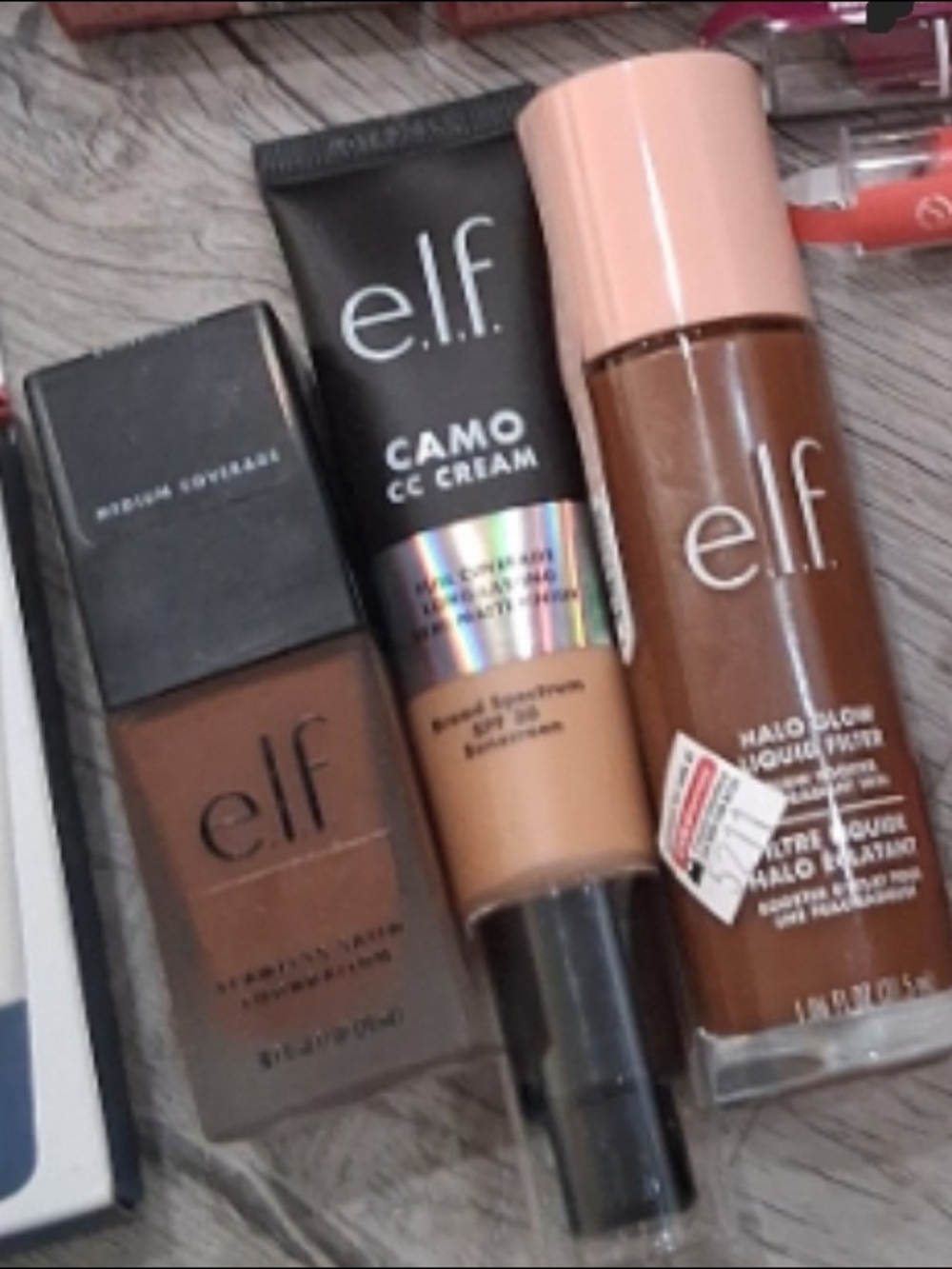 elf CC Cream, Liquid Foundation & Halo Glow